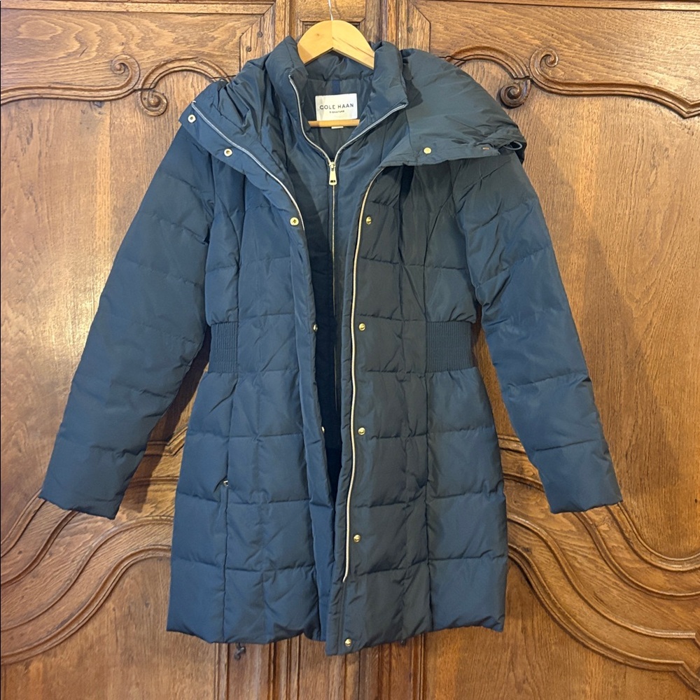 Cole Haan Hooded Down Puffer Coat - Picture 5 of 16